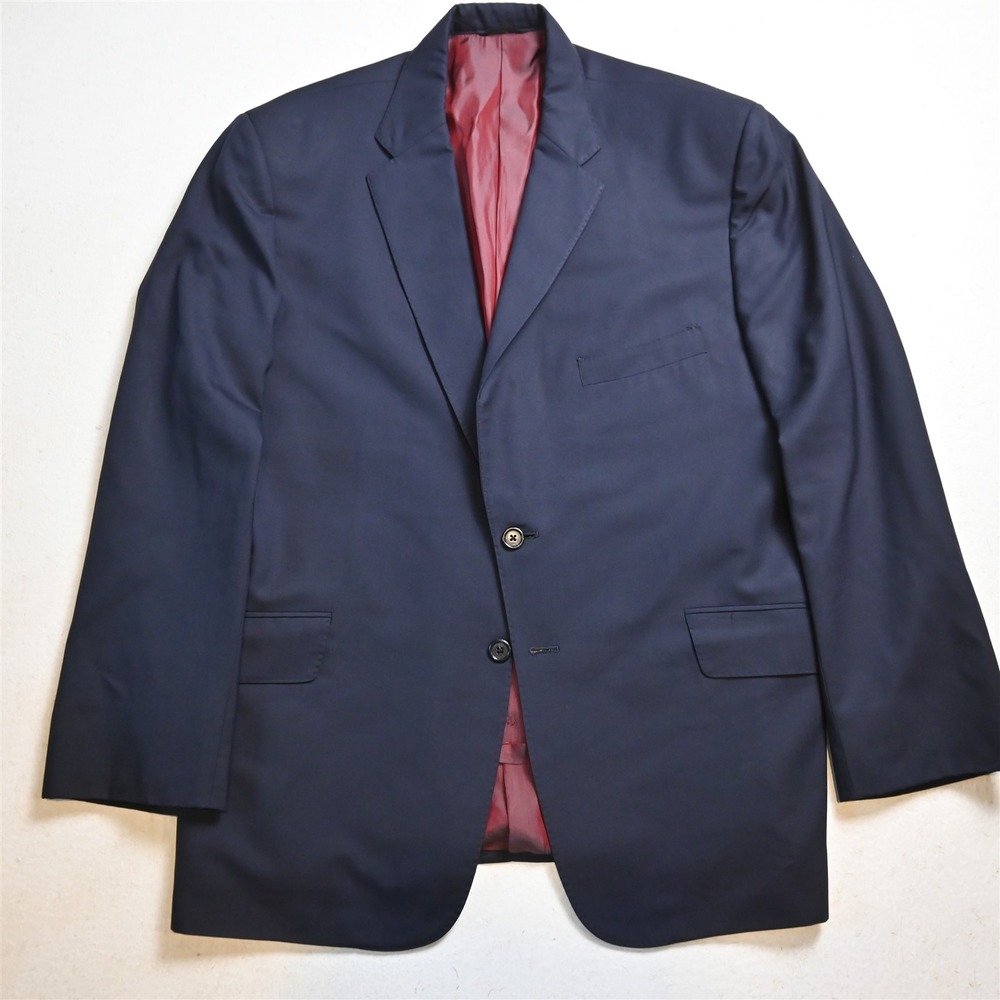 Tom James Holland Sherry Savile Row 42R Navy Blue Wool Blazer Jacket Sport Coat